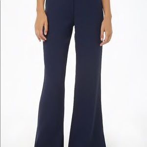 NAVY BLUE HIGH WAIST WIDE LEG TROUSER (Forever 21)